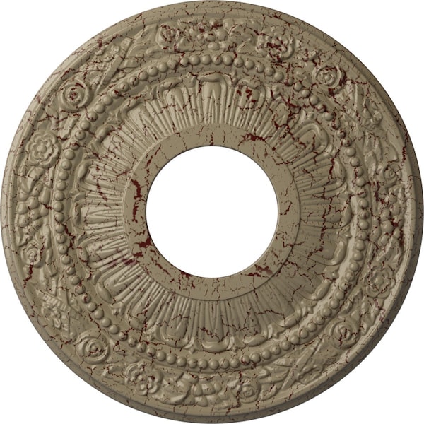 Ekena Millwork Nadia Ceiling Medallion (Canopies up to 4 7/8"), 12 1/8"OD x 3 5/8"ID x 7/8"P, Gobi Desert Crackle CM12NAGDC - main
